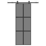 Cumpara ieftin Ușă glisantă cu set de feronerie sticlă temperată și aluminiu