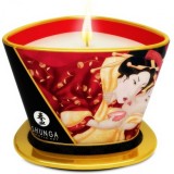 SHUNGA - MINI CARESS BY CANDELIGHT STRAWBERRIES AND CAVA MASSAGE CANDLE 170 ML, SHUNGA CANDLES