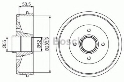 Tambur frana RENAULT KANGOO (KC0/1) (1997 - 2007) BOSCH 0 986 477 172 foto