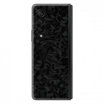 Set Folii Skin Acoperire 360 Compatibile cu Samsung Galaxy Z Fold 3 - Wrap Skin Camo Shadow Black foto