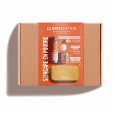Set cadou Clarification: Geanta cosmetica, gel de dus pudra hidratant (2x40g), exfoliant pudra facial, Made in France