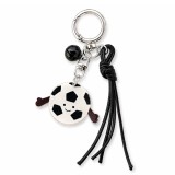 Breloc Chei, Flippy, Model Minge de Fotbal, Pandantiv Minge, Cupa Mondiala, Accesoriu Pentru Chei si Rucsac, Material Acril, Alb/Negru