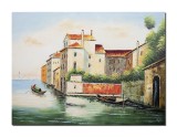 Cumpara ieftin Tablou GIGANT pictat manual, Peisaj Venetian, 120x90cm ulei pe panza, Spectaculos