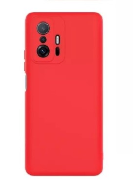 Husa din silicon compatibila cu Xiaomi Mi 11T Pro, silk touch, interior din catifea, Rosu foto