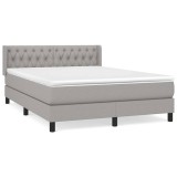 Cumpara ieftin Pat continental, gri deschis, 140x200 cm, material textil