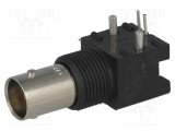 Conector BNC soclu mamă 90&deg; 50&Omega; THT negru TE Connectivity aurit