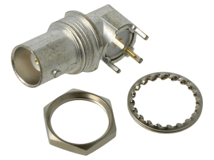 Conector BNC mamă 50&Omega;, THT