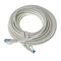 Cablu ecranat S FTP, Lanberg 42720, cat.6A, mufat 2xRJ45, lungime 10 m, AWG 26, 500 MHz, LSZH, de legatura retea, ethernet, alb foto