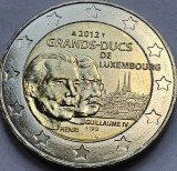 Moneda 2 Euro Luxemburg 2012, William IV, UNC, KM#121, Neagra, Comemorativa, Colectie, Euro Luxemburg