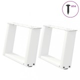 VidaXL Picioare pentru măsuță de cafea &icirc;n formă de U, 2 buc., alb, 50x(30-31) cm, oțel