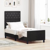 Cumpara ieftin Pat cu arcuri cu headboard Negru 80 x 200 cm Catifea