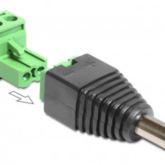 ADAPTER DC 2,5 X 5,5 MM STECKER > TERMINALBLOCK 2 PIN 2-TEIL 65488 DELOCK