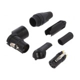 Mufă XLR 4 Pin Mamă 90&deg; Rotativ Pe Cablu