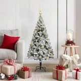 vidaXL Brad de Crăciun artificial Verde 120 cm PVC și Oțel și Plastic 3396944