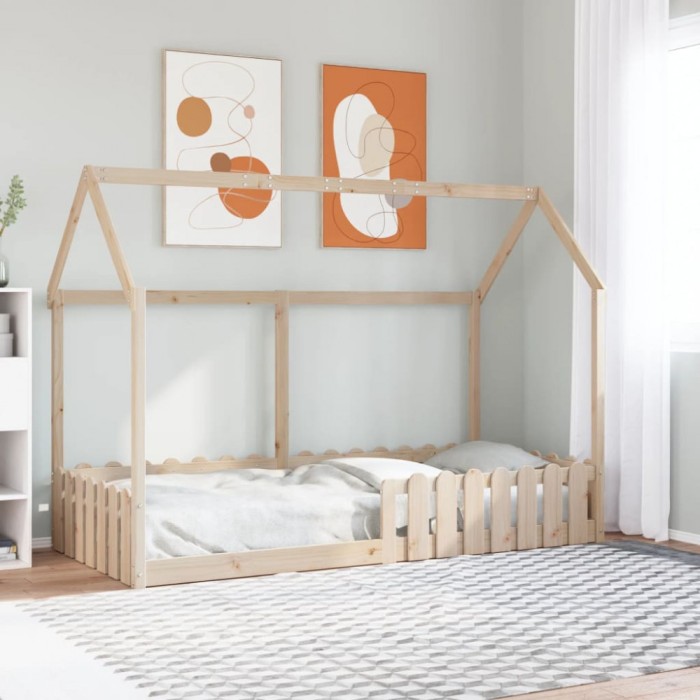 vidaXL Cadru pat tip casă pentru copii, 90x190 cm, lemn masiv de pin 850692
