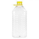 Recipient Plastic, 5L, Transparent, Capac Galben, M&acirc;ner Integrat, Oem