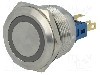 Intrerupator anti-vandalism, ON-(ON), &Oslash;22mm, ONPOW - GQ22-11E/B/12V