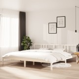 VidaXL Cadru de pat, alb, 200x200 cm, lemn masiv de pin