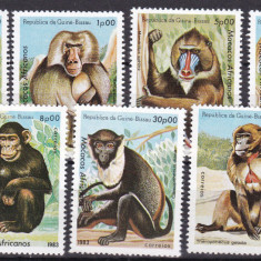 Guineea Bissau 1983 fauna maimute MI 658-664 MNH ww81