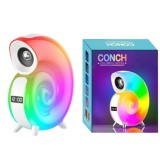 Cumpara ieftin Boxa portabila, bluetooth, cu ceas si lumini RGB, designe melc - Multicolor