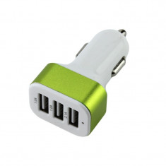 Adaptor bricheta auto, 3 porturi USB, tensiune 12-24V, Nokoko foto