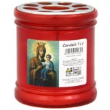 Set 10 Candele Plastic cu Capac T15 Anti-Vant Rosu 24 Ore DNC36635