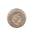 Moneda Elvetia 5 rappen 1987, stare foarte buna, curata
