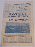 Program meci fotbal OTELUL GALATI - DUNAREA CSU GALATI (12.09.1982)