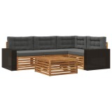 vidaXL Set de canapele de exterior 5 pcs Natural și Antracit 3383335