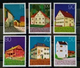 BC277, Liechtenstein 1978, 6 timbre arhitectura, case