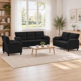 Cumpara ieftin Set de canapea 3 pcs Negru Catifea