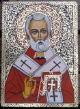 Icoana Sf Nicolae 29 x 21 cm tempera pe lemn