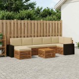 Cumpara ieftin Set de canapele de exterior 8 buc. 8-Locuri Natural si Bej