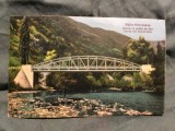 carte postala circulata - Baile Herculane / Cerna cu podul de fier !