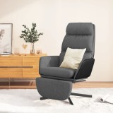 VidaXL Scaun de relaxare cu taburet, gri deschis, material textil