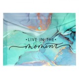 Mapă Capsă Marble, &quot;Live in The Moment&quot;, Verde Mentă, 33x24cm, Plastic