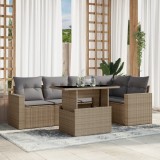 Gossi set canapele de gradina cu perne, 6 piese, bej, poliratan