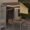 Copertină retractabilă automat stor&amp;LED&amp;senzor galben&amp;alb, 5x3m