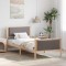 vidaXL Cadru de pat cu headboard Gri taupe 100 x 200 cm țesătură 878352