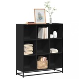 VidaXL Bibliotecă, negru, 97,5x33x107,5 cm, lemn prelucrat și metal