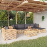 Cumpara ieftin Set mobilier grădină cu perne, 7 piese, lemn masiv de tec