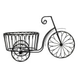 Suport ghiveci flori bicicleta metalic, negru, 35x18x22 cm, CMCLASS
