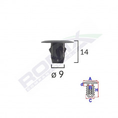 CLIPS FIXARE ELEMENTE ROATA PENTRU HONDA 9X14MM NEGRU SET 10 BUC 62587