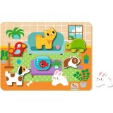 2Kids Toys Shape Puzzles jucărie interactivă cu piese care se pot insera Pets 12 m+ 8 buc