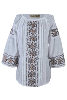 Bluza tip ie dama B23, alb neted/gri , marimea L foto