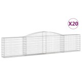 Cumpara ieftin Cosuri gabion arcuite 20 buc, 400x30x80/100 cm, fier galvanizat