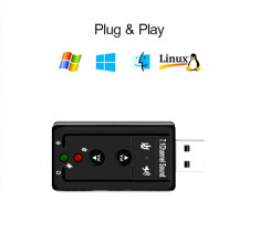 Placa de sunet externa, conectare USB, 7.1 canale foto