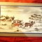 Acuarela - Peisaj de Iarna , Careta cu cai , semnat indescifrabil 28x18,5cm