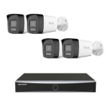 Sistem supraveghere IP cu 4 camere 6MP PoE, audio, alarma si NVR 4K