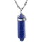 Pandantiv Lapis Lazuli, piatra adevărului, cristal natural hexagonal 34 mm dublu v&acirc;rf albastru